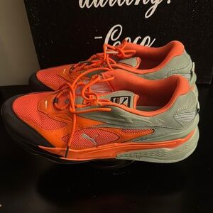 Men’s Puma Vibrant Orange and Gray Athletic Sneakers